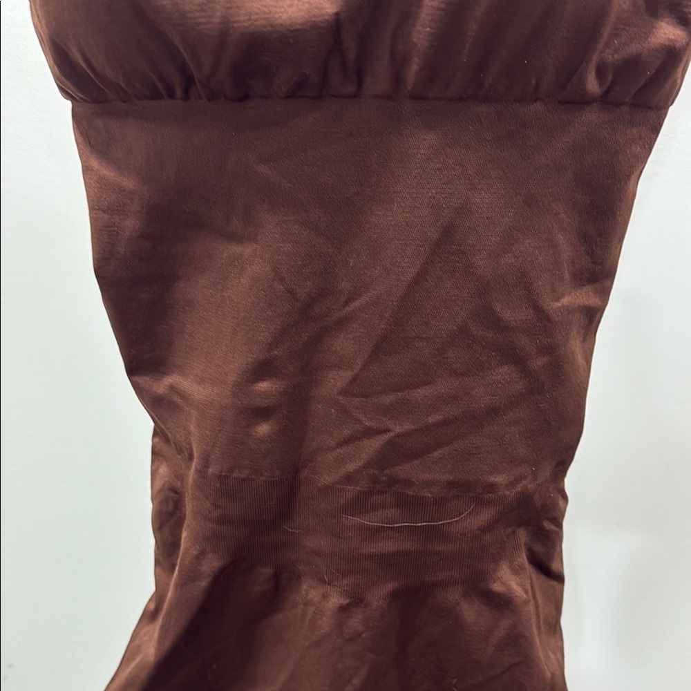 Women's Brown Sleeveless Dress - Picture 7 of 9